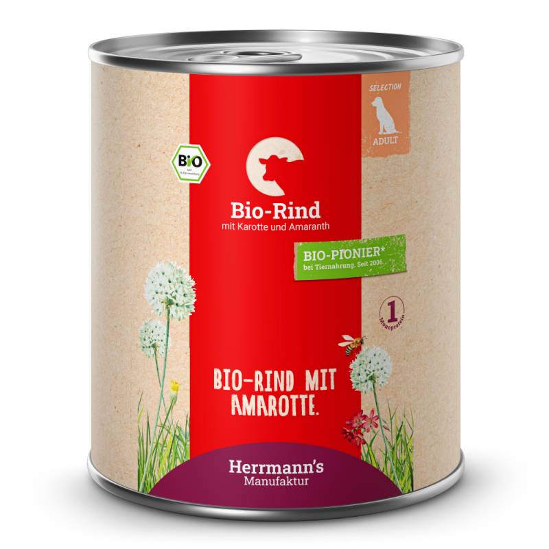 Herrmann's | Bio Rind mit Karotten & Amaranth | Selection Adult | 30 x 800 g von Herrmanns