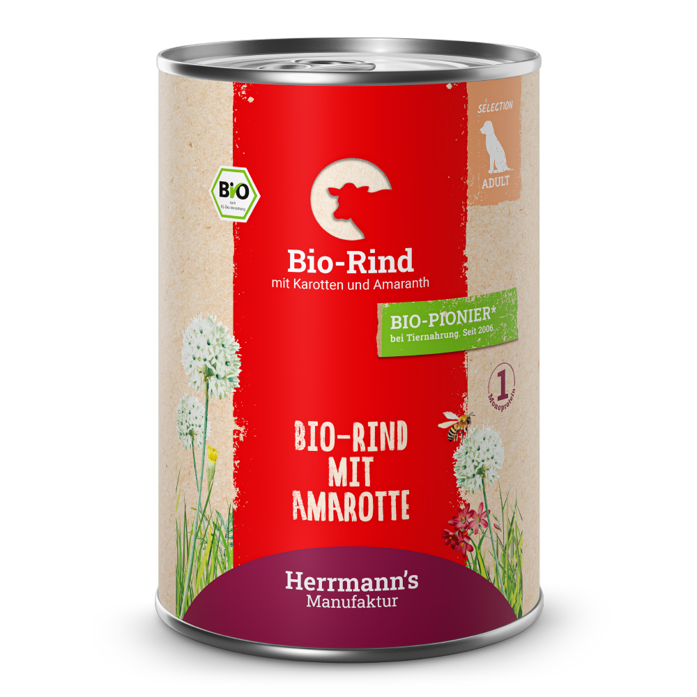 Herrmann's | Bio Rind mit Karotten & Amaranth | Selection Adult | 6 x 400 g Herrmann's | Bio Rind mit Karotten & Amaranth | Selection Adult | 6 x 400 g von Herrmanns