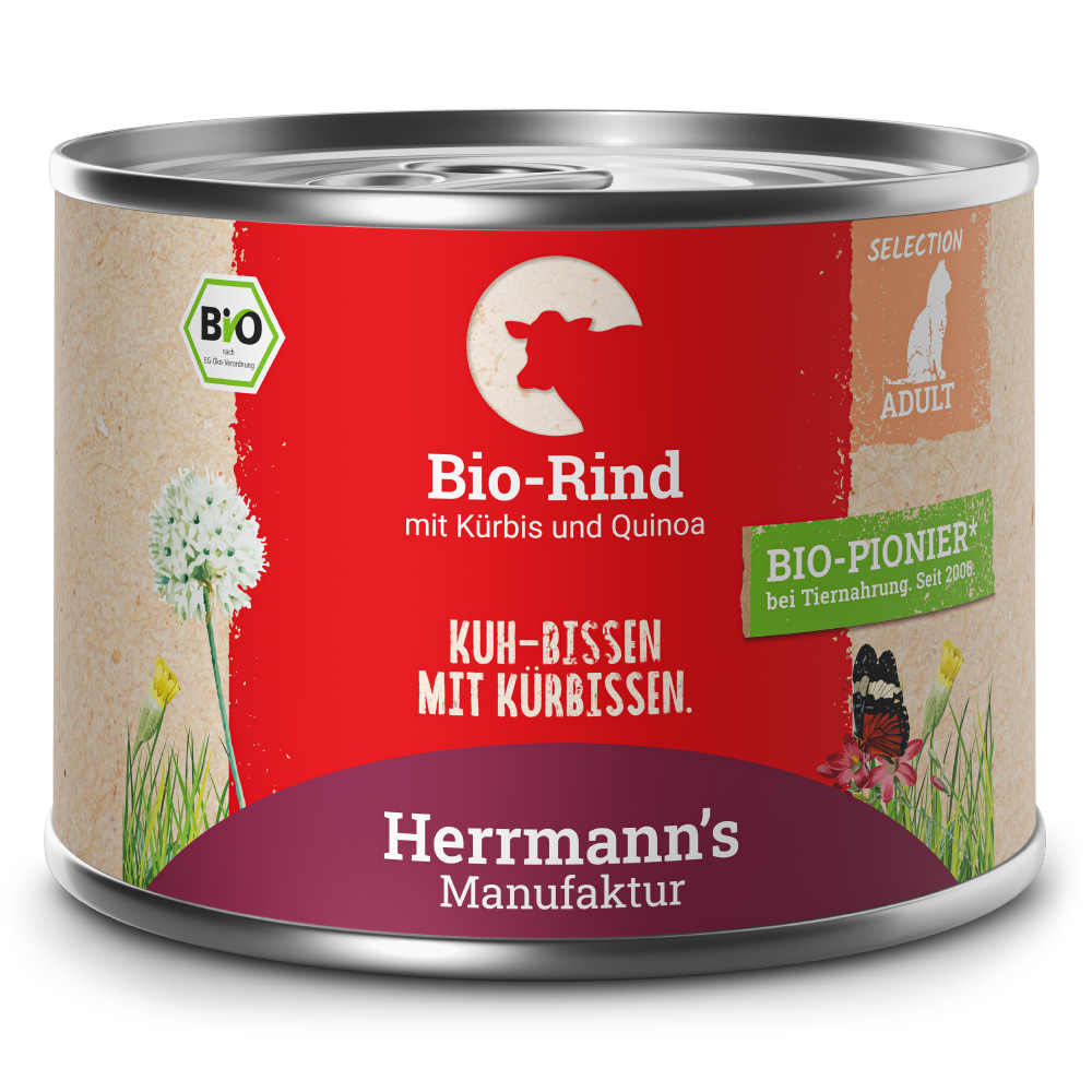 Herrmann's | Bio Rind mit Kürbis & Quinoa | Selection Adult | 60 x 200 g von Herrmanns