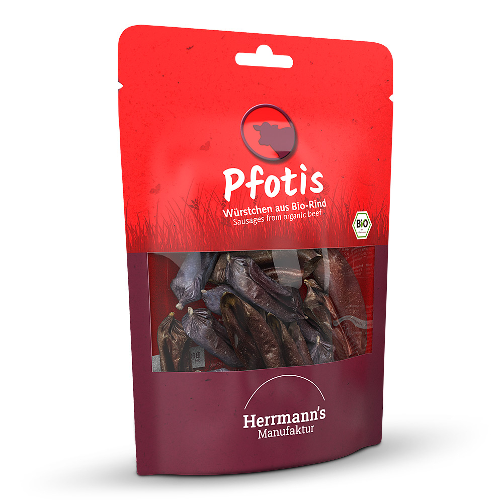 Herrmann's | Bio Rinderwürstchen | Pfotis | 6 x 80 g Herrmann's | Bio Rinderwürstchen | Pfotis | 6 x 80 g von Herrmanns