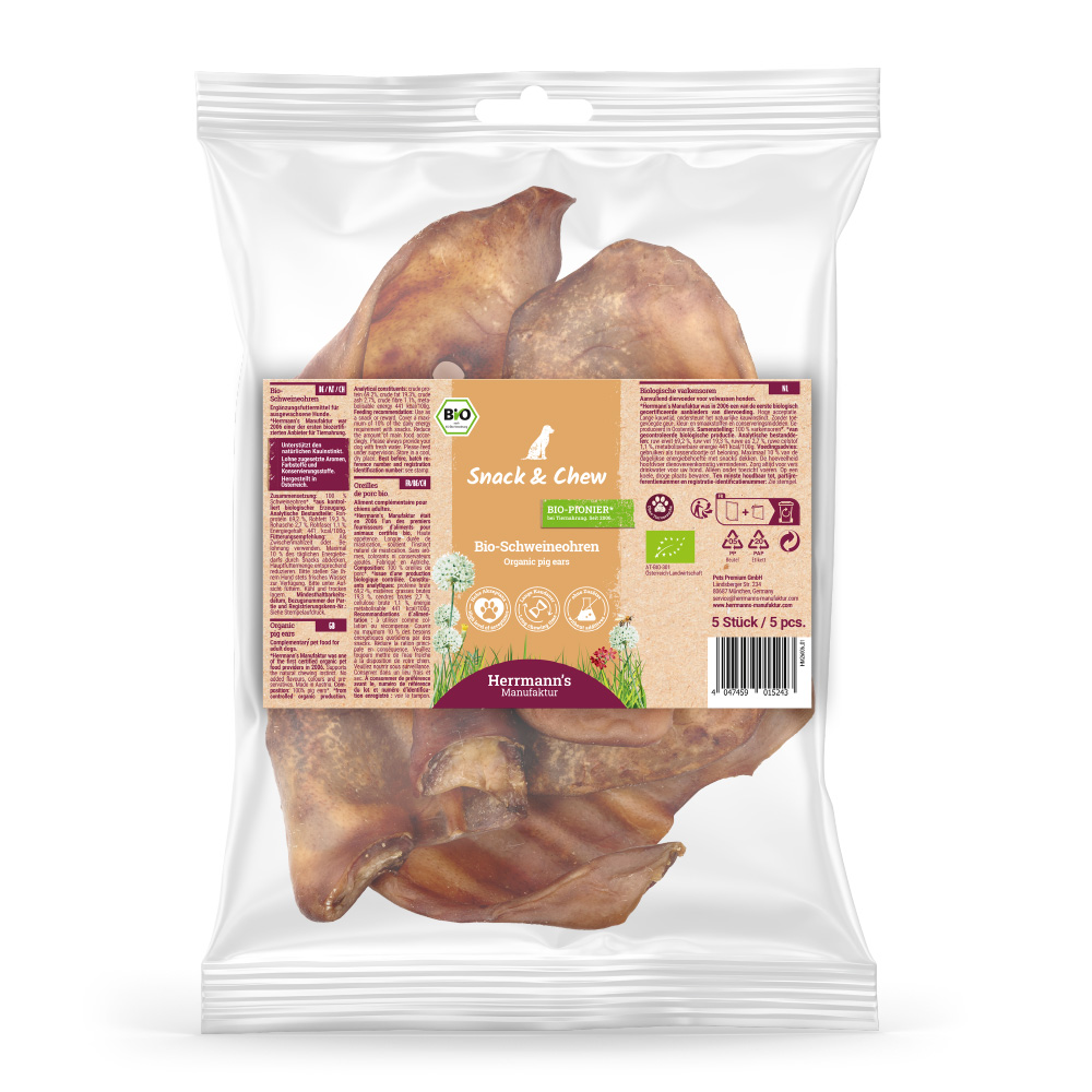 Herrmann's | Bio-Schweineohren | Snack & Chew | 5 Stück Herrmann's | Bio-Schweineohren | Snack & Chew | 5 Stück von Herrmanns
