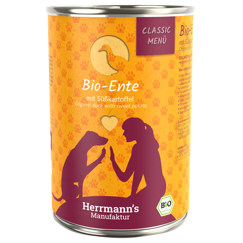 Herrmann's Classic Menü / Bio-Menü 6 x 400 g - Bio-Ente mit Bio-Süßkartoffeln Herrmann's Classic Menü / Bio-Menü 6 x 400 g - Bio-Ente mit Bio-Süßkartoffeln von Herrmanns