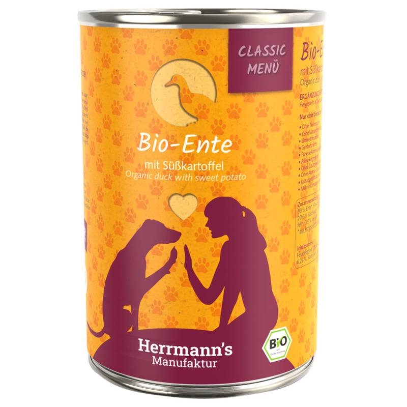 Herrmann's Classic Menü / Bio-Menü 6 x 400 g - Bio-Ente mit Bio-Süßkartoffeln von Herrmanns