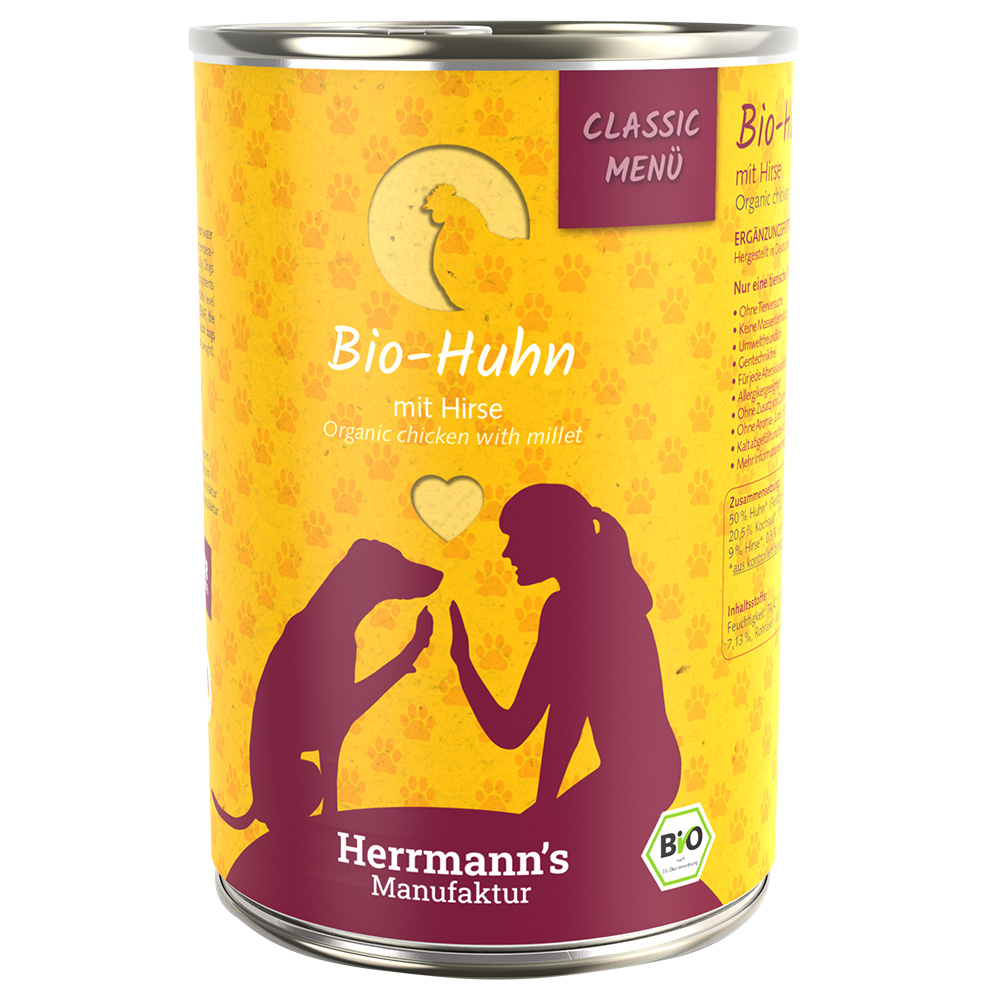 Herrmann's Classic Menü / Bio-Menü 6 x 400 g - Bio-Huhn mit Bio-Hirse Herrmann's Classic Menü / Bio-Menü 6 x 400 g - Bio-Huhn mit Bio-Hirse von Herrmanns