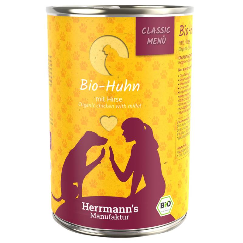 Herrmann's Classic Menü / Bio-Menü 6 x 400 g - Bio-Huhn mit Bio-Hirse von Herrmanns