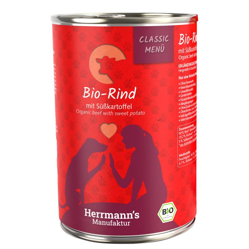 Herrmann's Classic Menü / Bio-Menü 6 x 400 g - Bio-Rind mit Bio-Süßkartoffeln von Herrmanns