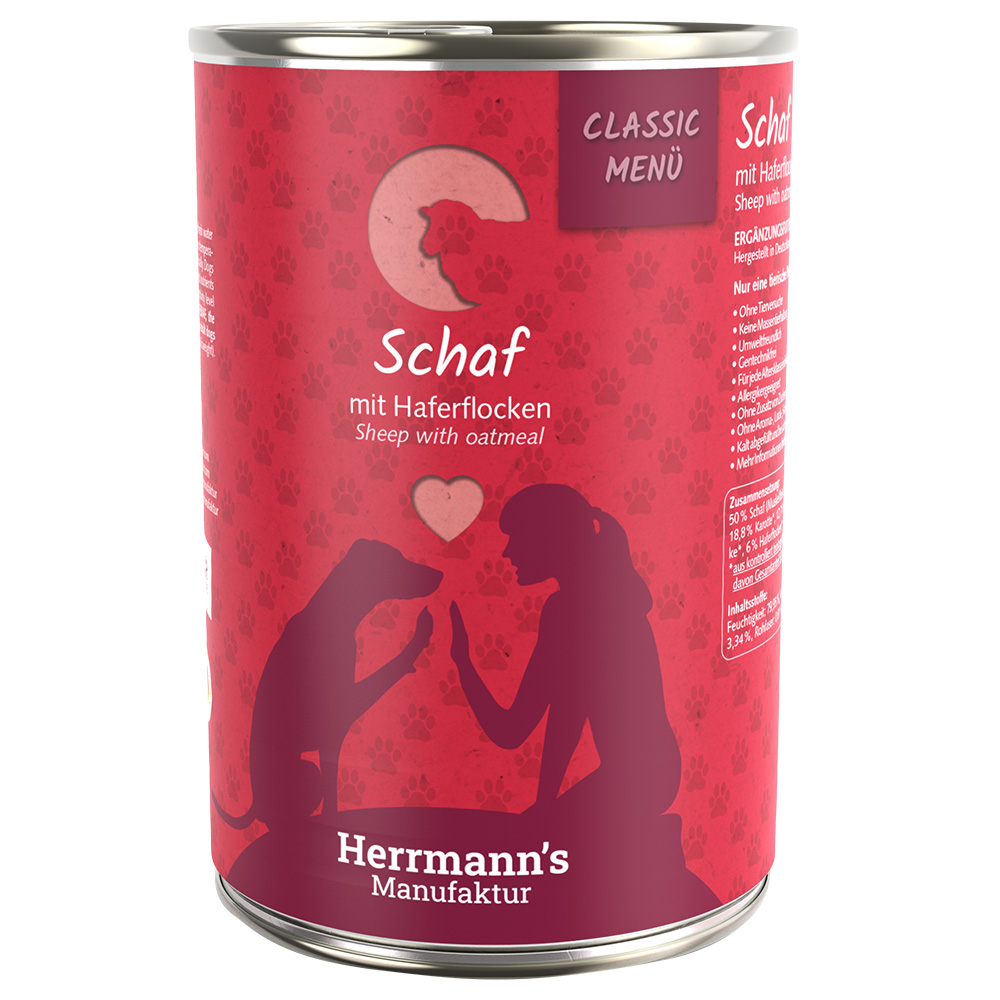 Herrmann's Classic Menü / Bio-Menü 6 x 400 g - Schaf mit Bio-Haferflocken Herrmann's Classic Menü / Bio-Menü 6 x 400 g - Schaf mit Bio-Haferflocken von Herrmanns