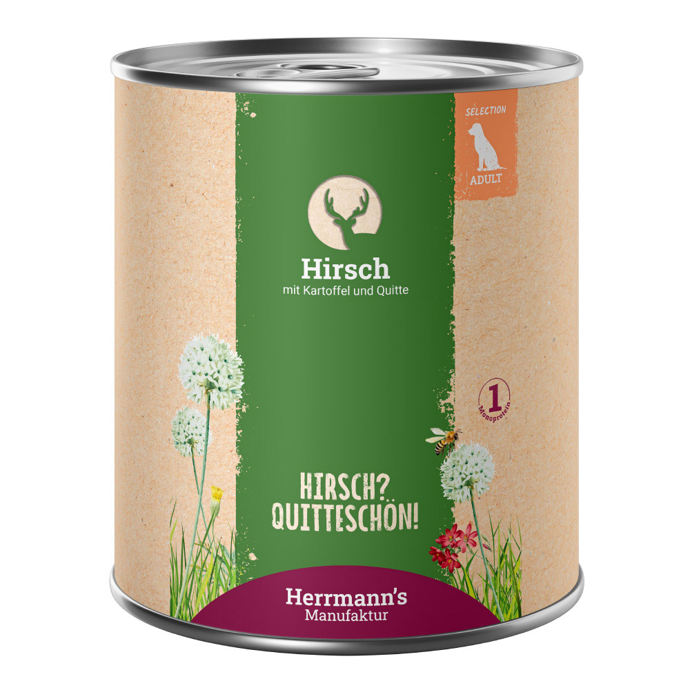 Herrmann's | Hirsch mit Kartoffel und Quitte | Selection Adult | 30 x 800 g von Herrmanns