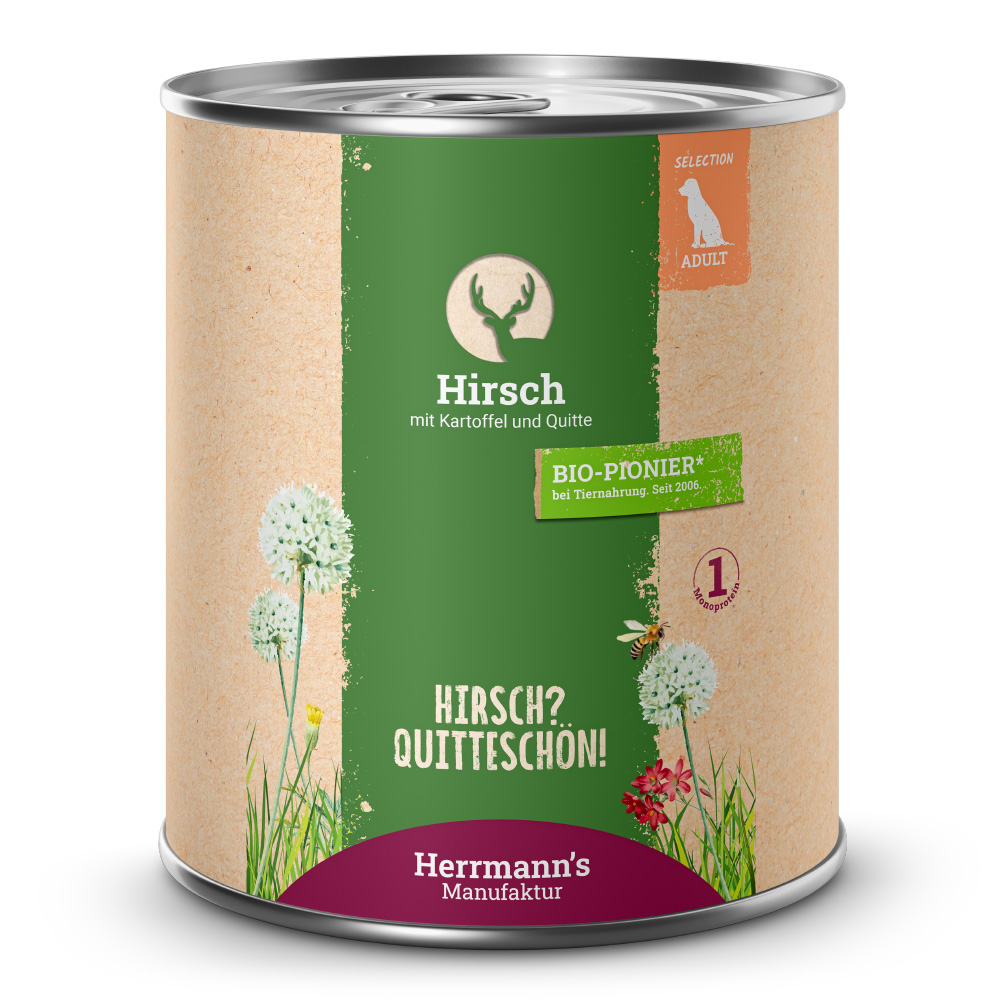 Herrmann's | Hirsch mit Kartoffel und Quitte | Selection Adult | 30 x 800 g von Herrmanns