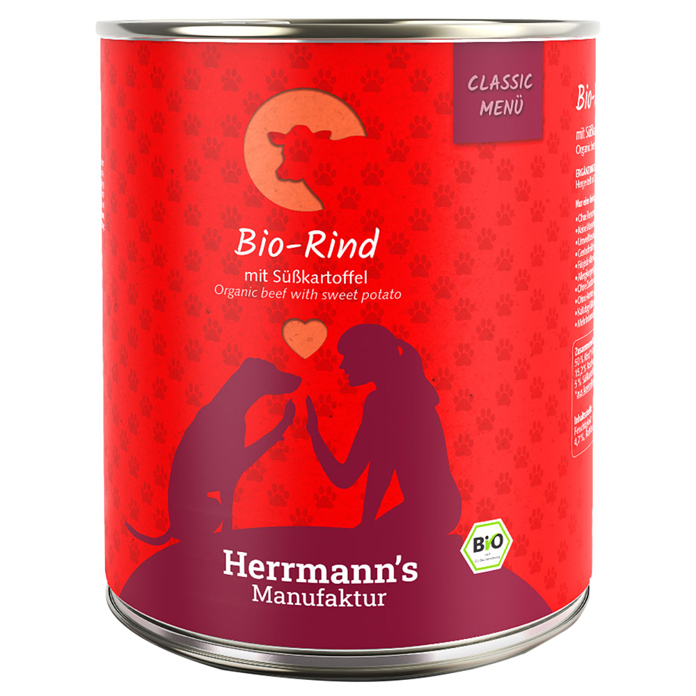 Herrmann's Classic Bio-Menü 6 x 800 g - Bio-Rind mit Bio-Süßkartoffeln von Herrmanns