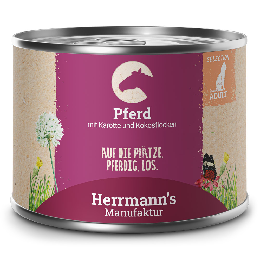 Herrmann's | Pferd mit Karotte & Kokosflocken | Selection Adult | 60 x 200 g von Herrmanns
