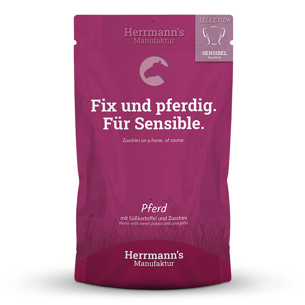Herrmann's | Pferd mit Süßkartoffel & Zucchini | Selection Sensible | 14 x 150 g Herrmann's | Pferd mit Süßkartoffel & Zucchini | Selection Sensible | 14 x 150 g von Herrmanns