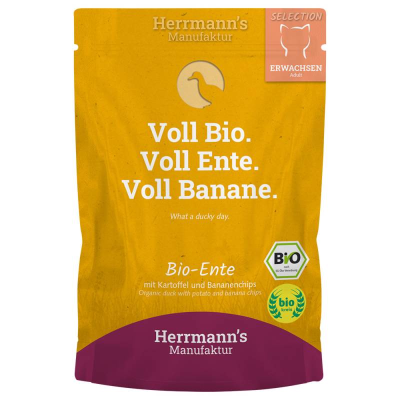 Herrmann's Bio-Selection 20 x 100 g - Bio-Ente mit Bio-Kartoffeln & Bio-Bananenchips von Herrmanns