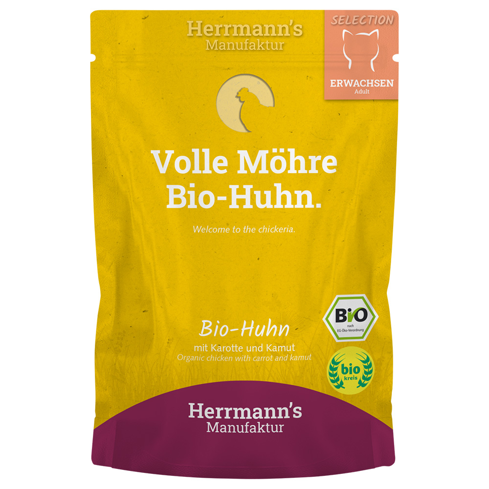 Herrmann's Selection 20 x 100 g - Bio-Huhn mit Bio-Karotte & Bio-Kamut von Herrmanns