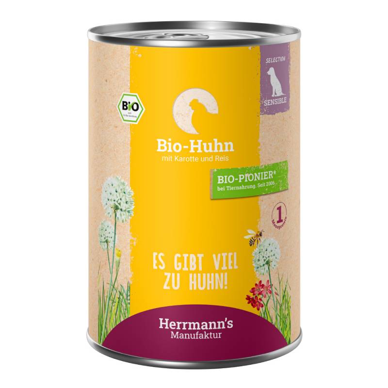 Herrmann´s Selection Sensible 6 x 400 g - Bio-Huhn mit Bio-Karotte & Bio-Reis Herrmann´s Selection Sensible 6 x 400 g - Bio-Huhn mit Bio-Karotte & Bio-Reis von Herrmanns