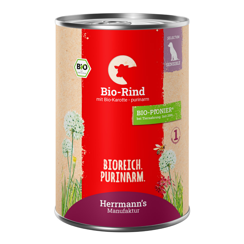 Herrmann´s Selection Sensible 6 x 400 g - Bio-Rind mit Bio-Karotten von Herrmanns