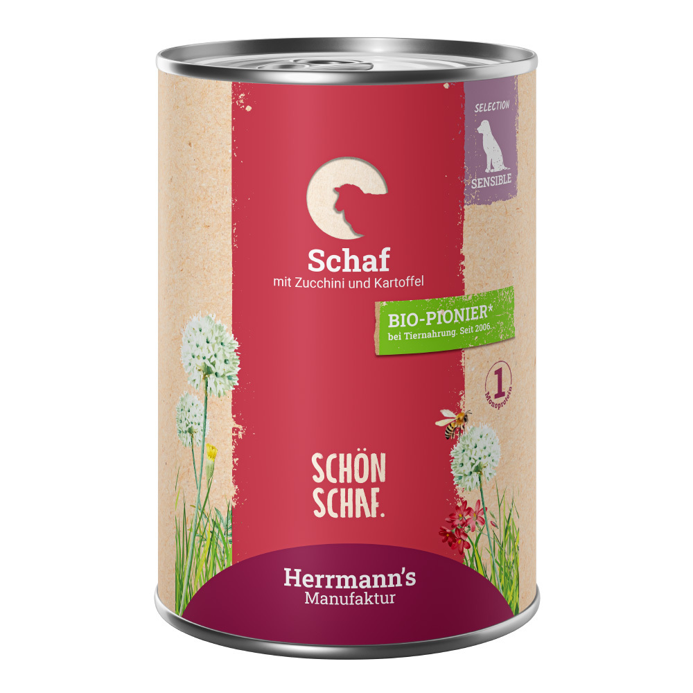 Herrmann´s Selection Sensible 6 x 400 g - Schaf mit Bio-Zucchini & Bio-Kartoffeln von Herrmanns