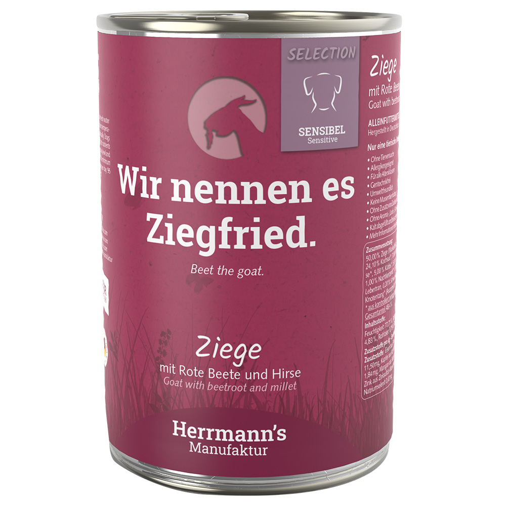 Herrmann´s Selection Sensible 6 x 400 g - Ziege mit Bio-Roter Beete & Bio-Hirse von Herrmanns