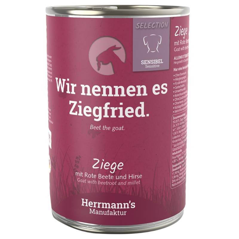 Herrmann´s Selection Sensible 6 x 400 g - Ziege mit Bio-Roter Beete & Bio-Hirse Herrmann´s Selection Sensible 6 x 400 g - Ziege mit Bio-Roter Beete & Bio-Hirse von Herrmanns