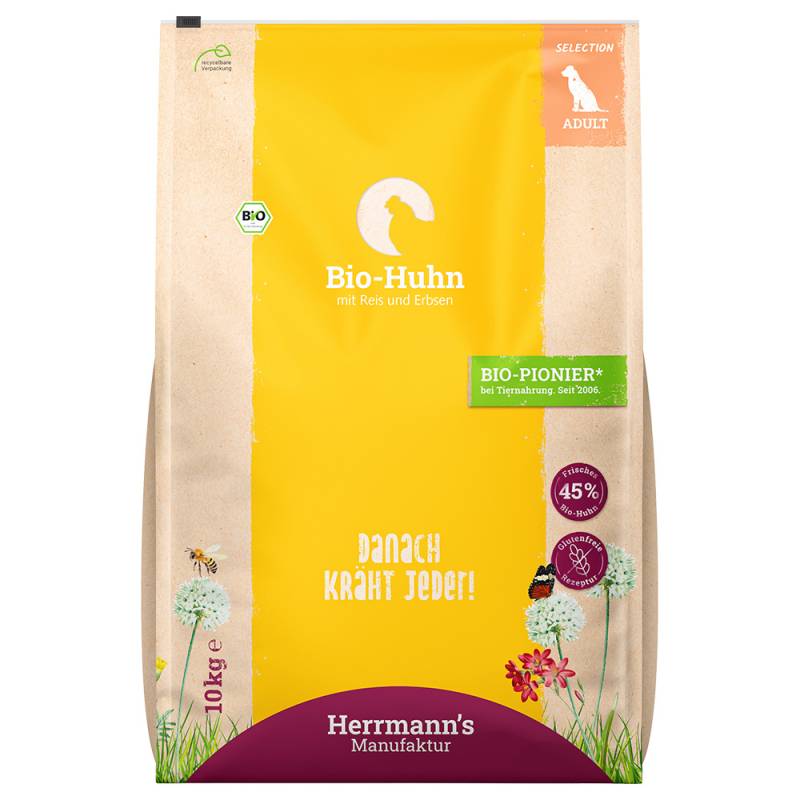 Herrmanns Bio-Huhn mit Bio-Reis & Bio-Erbsen - Sparpaket: 2 x 10 kg von Herrmanns