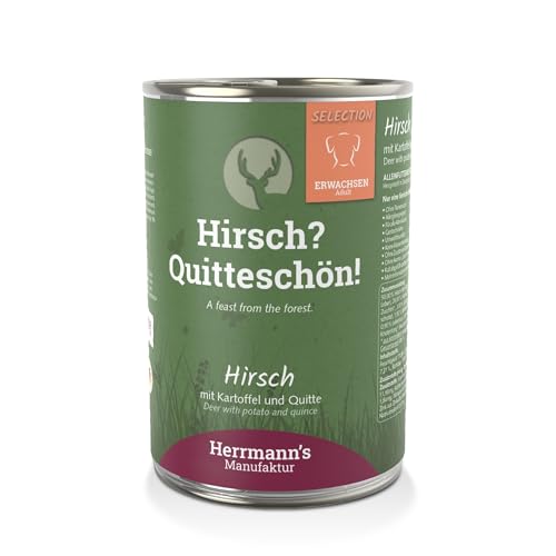 Herrmanns Hundefutter Hirsch mit Kartoffel und Quitte, 400 g Herrmanns Hundefutter Hirsch mit Kartoffel und Quitte, 400 g von Herrmanns