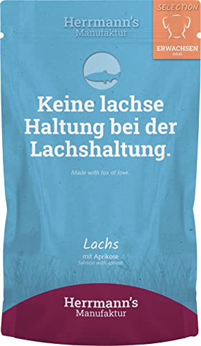 Herrmanns Hundefutter Lachs mit Aprikose, 15er Pack (15 x 150 g) von Herrmanns