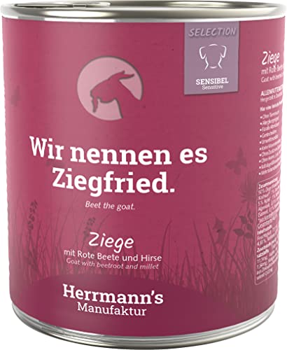 Herrmanns Hundefutter Ziege mit Rote Beete und Hirse, 800 g von Herrmanns