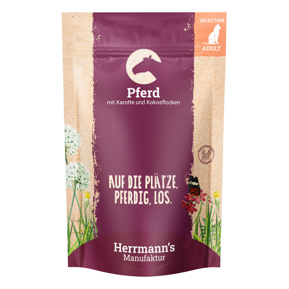 Herrmanns Selection / Bio-Selection 12 x 100 g - Pferd mit Bio-Karotte & Bio-Kokosflocken von Herrmanns