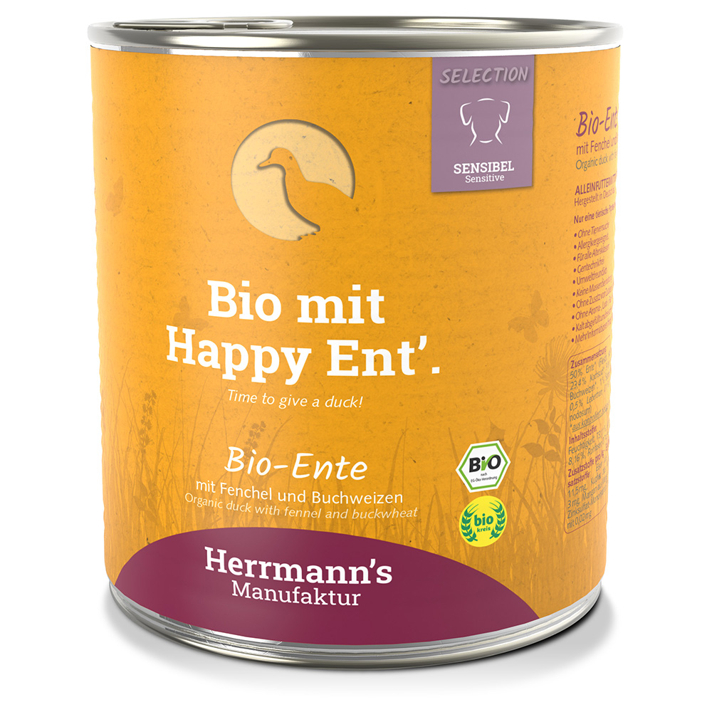 Sparpaket Herrmann´s Bio-Menü / Menü Sensitive 12 x 800 g - Bio-Ente mit Bio-Fenchel und Bio-Buchweizen Sparpaket Herrmann´s Bio-Menü / Menü Sensitive 12 x 800 g - Bio-Ente mit Bio-Fenchel und Bio-Buchweizen von Herrmanns