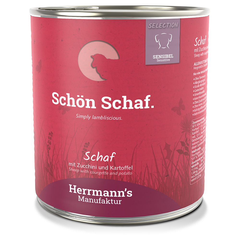 Sparpaket Herrmann´s Bio-Menü Sensitive 12 x 800 g - Schaf mit Bio-Zucchini und Bio-Kartoffeln von Herrmanns