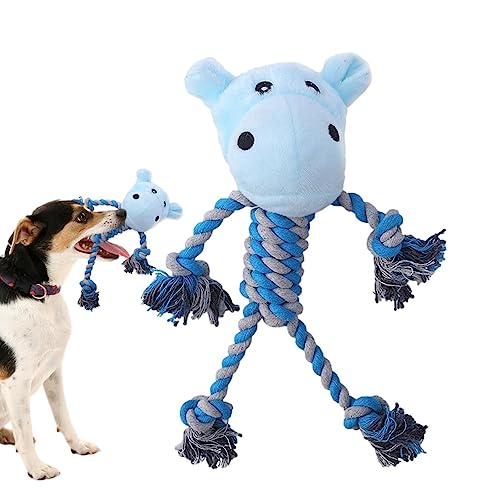 Heshi Hunde-Beißseil-Spielzeug | Interaktives Hundespielzeug - Hundespielzeug mit Tierkopf, Kauspielzeug für Hunde, Seilspielzeug für Haustiere zum Kauen, Spielen und Trainieren von Heshi