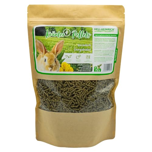 HEU-HEINRICH® - 750g - Kräuter+ Pellets - Ergänzungsfutter für Kaninchen - artgerechtes Futter von Heu-Heinrich