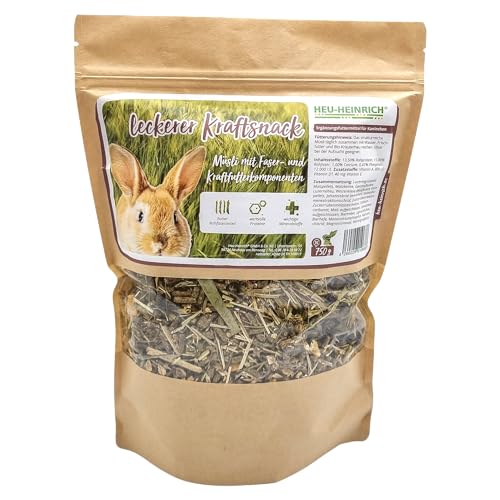 HEU-HEINRICH® - 750g - Kraftsnack - Ergänzungsfutter für Kaninchen - artgerechtes Futter - für Aufzucht geeignet von Heu-Heinrich