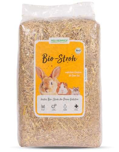 Heu-Heinrich® Bio-Stroh aus dem Naturpark Thüringer Wald - Einstreu für Stall oder Gehege - für Nager, Kaninchen, Meerschweinchen, Hamster, Mäuse, Schildkröten und andere Kleintiere (4kg) von Heu-Heinrich