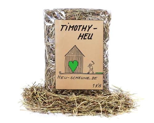Timothyheu der Heu Scheune® I 1kg Tüte I Feste Halme, rohfaserreich I für Kaninchen, Meerscheinchen, Nager, Pferde und Co. von Heu-Scheune.de