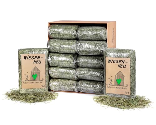 Wiesenheu der Heu Scheune ® I 12x 1kg Tüte I 1. Schnitt I rohfaserreich für Kaninchen, Meerschweinchen, Nager, Pferde und Co. von Heu-Scheune.de