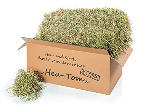 Heu-Tom ® 15kg frisches Knabberheu Heu Heuballen 1.Schnitt direkt ab Hof Futter für Meerschweinchen Kaninchen Nager Hamster Hasen von Heu-Tom