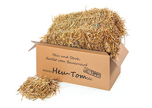 Heu-Tom ® 15kg frisches Weizenstroh Strohballen direkt ab Hof Einstreu Futter Fuer Meerschweinchen Hasen Kaninchen Hamster Pferd von Heu-Tom
