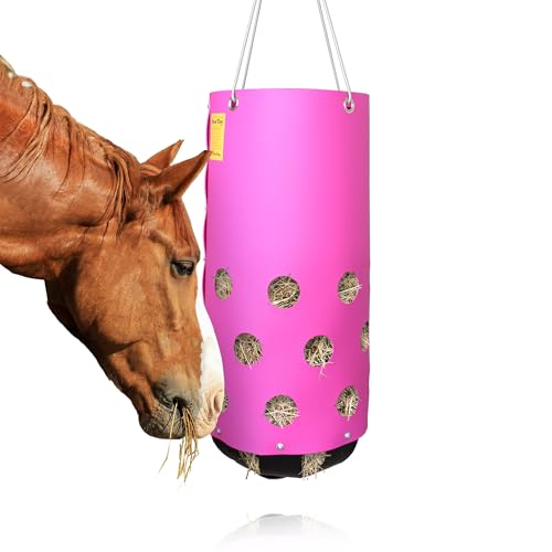 HeuToy (Bausatz - Heunetz, Futtersack, Heutasche, Heunetz, Tonne für Heu, in pink, bis zu 7 kg von HeuToy