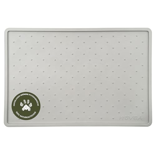 HEVEA Premium Naturkautschuk Hunde- und Katzen-Futtermatte - Dänisch Design | rutschfest, Hochwertig & Umweltfreundlich | Sicher & Robust für Hunde und Katzen | Ideal für Alle Heime (Wolkegrau) von Hevea