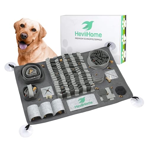 HeviiHome® - Schnüffelteppich für Hunde- Intelligenzspielzeug Haustier - Schleckmatte Hund - Das Interaktives Hundespielzeug ist rutschfest Robust und Waschbar- Schnüffeldecke für Aller Art von HeviiHome