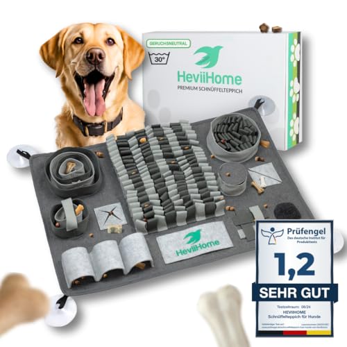 HeviiHome® - Schnüffelteppich für Hunde- Intelligenzspielzeug Haustier - Schleckmatte Hund - Das Interaktives Hundespielzeug ist rutschfest Robust und Waschbar- Schnüffeldecke für Aller Art von HeviiHome