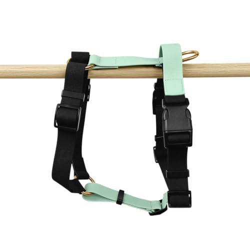 HeyLana Biothane Hundegeschirr Handmade, 5-Fach verstellbar & wasserfest, Made in Germany, kleine bis sehr große Hunde, Führgeschirr Brustgeschirr Führungsgeschirr Training (L/XL, schwarz/Mint) von Hey Lana