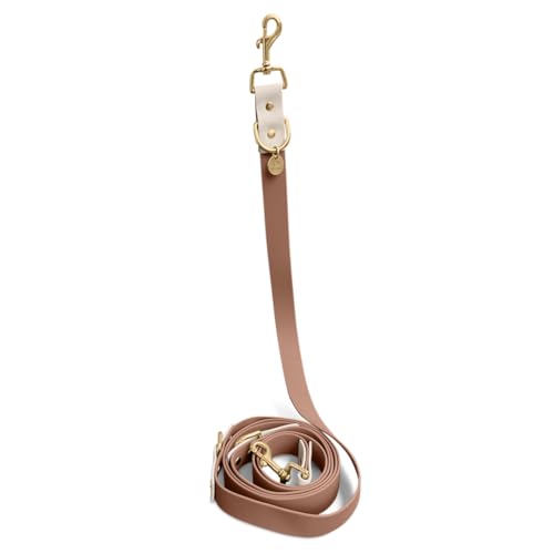 Hey Lana Outdoor Hundeleine Führungsleine, 2 Karabiner & 3-Fach verstellbar, Hund Führleine Leine, Zugleine Hundelaufleine Trainingsleine Handsfree (Mocca/Mousse, M-L (230cm lang, 2,5cm breit)) von Hey Lana