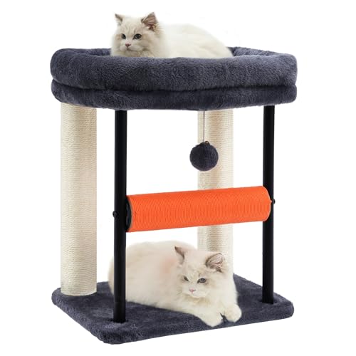 Hey-brother Kratzbaumturm mit rollendem Kratzbaum, geräumige Plüschplattformen, vollständig mit Sisal umwickelte Säule und Plüschtierball, stabiles Bett für Indoor-Kätzchen, 48 cm, Rauchgrau MPJ010SG Hey-brother Kratzbaumturm mit rollendem Kratzbaum, geräumige Plüschplattformen, vollständig mit Sisal umwickelte Säule und Plüschtierball, stabiles Bett für Indoor-Kätzchen, 48 cm, Rauchgrau MPJ010SG von Hey-brother