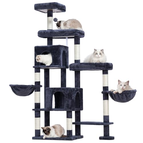 Hey-brother XXL Kratzbaum für groß Katzen, 180 cm hoch Stabil Katzenbaum mit rechts erweitert mit 3 gemütlichen Plattformen, 3 Grosse Höhle und 2 Katzenkörbchen, Rauchgrau EMPJ038G Hey-brother XXL Kratzbaum für groß Katzen, 180 cm hoch Stabil Katzenbaum mit rechts erweitert mit 3 gemütlichen Plattformen, 3 Grosse Höhle und 2 Katzenkörbchen, Rauchgrau EMPJ038G von Hey-brother