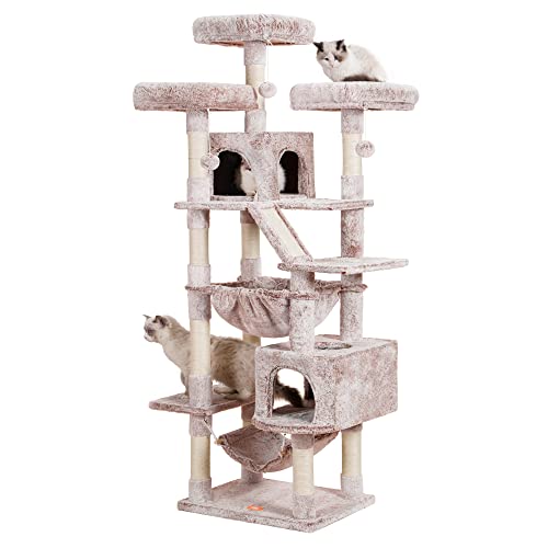 Heybly Muchroom HCT030MU Katzenbaum, groß, 185.4 cm, XXL, großer Katzenturm für Indoor-Katzen, Katzenmöbel für große Katzen mit gepolsterter Plüschstange, gemütlichem Korb und Kratzstämmen Heybly Muchroom HCT030MU Katzenbaum, groß, 185.4 cm, XXL, großer Katzenturm für Indoor-Katzen, Katzenmöbel für große Katzen mit gepolsterter Plüschstange, gemütlichem Korb und Kratzstämmen von Heybly