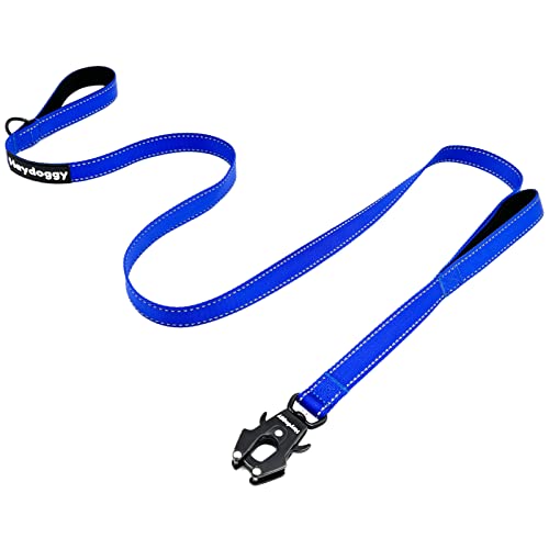 Reflektierend Hundeleine 1,2m für Große Mittlere Kleine Hund, Robust Nylon Trainingsleine mit Zwei Griff & Auto Sperre Karabiner, Anti-Zug Walken Sicherheit Kontrolle Führleine Dunkel Blau 4ft Reflektierend Hundeleine 1,2m für Große Mittlere Kleine Hund, Robust Nylon Trainingsleine mit Zwei Griff & Auto Sperre Karabiner, Anti-Zug Walken Sicherheit Kontrolle Führleine Dunkel Blau 4ft von Heydoggy