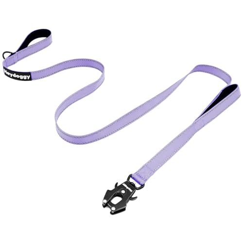 Reflektierend Hundeleine 1,2m für Große Mittlere Kleine Hund, Robust Nylon Trainingsleine mit Zwei Griff & Auto Sperre Karabiner, Anti-Zug Walken Sicherheit Kontrolle Führleine Hell Lila 4ft Reflektierend Hundeleine 1,2m für Große Mittlere Kleine Hund, Robust Nylon Trainingsleine mit Zwei Griff & Auto Sperre Karabiner, Anti-Zug Walken Sicherheit Kontrolle Führleine Hell Lila 4ft von Heydoggy