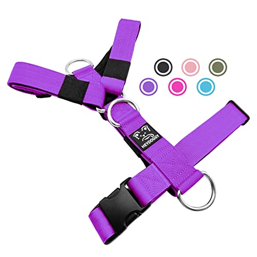 Robust Nylon Geflochten Anti-Zug Hundegeschirr, Verstellbar Brustgeschirr mit Neopren Gepolstert & Schnalle, Hunde Geschirr Zuggeschirr für Mittlere Große Hund Training Walken Laufen S,Violett Robust Nylon Geflochten Anti-Zug Hundegeschirr, Verstellbar Brustgeschirr mit Neopren Gepolstert & Schnalle, Hunde Geschirr Zuggeschirr für Mittlere Große Hund Training Walken Laufen S,Violett von Heydoggy